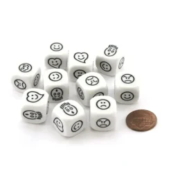 10 D6 Smiley Face Emotions Dice - Happy, Sad, Surprised, Anger, Love, Confusion - Your Source for Gaming Essentials