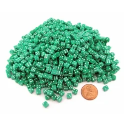 1000 Six Sided D6 5mm .197 Inch Die Small Tiny Mini Miniature Green Dice - Your Source for Gaming Essentials