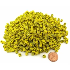 1000 Six Sided D6 5mm .197 Inch Die Small Tiny Mini Miniature Yellow Dice - Your Source for Gaming Essentials