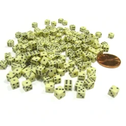 200 Six Sided D6 5mm .197 Inch Die Small Tiny Mini Miniature Ivory Dice - Your Source for Gaming Essentials