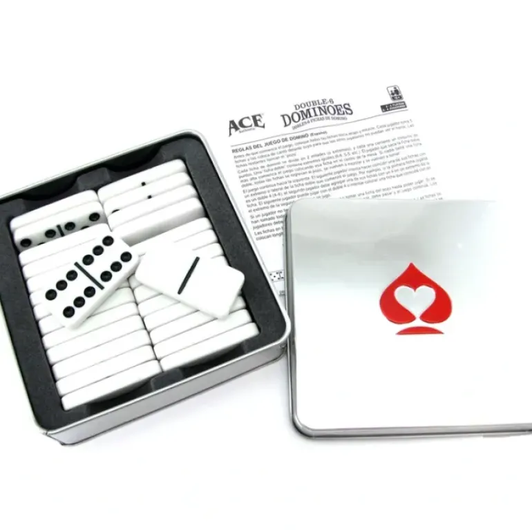 Ace Double Six Dominoes Game in Tin Case for 2 to 4 Players - 28 Dominoes - Your Source for Gaming Essentials