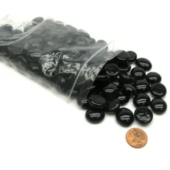 Bag of 100 Glass Stones Game Markers - Black - Your Source for Gaming Essentials