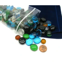 Bag of 100 Life Stones Game Markers - Assorted Colors with Storage Bag - Your Source for Gaming Essentials