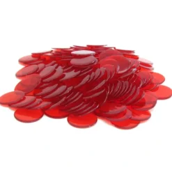 Bag of 250 Plastic 19mm Round Sorting Chip Gaming Accessory - Red - Your Source for Gaming Essentials