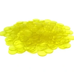 Bag of 250 Plastic 19mm Round Sorting Chip Gaming Accessory - Yellow - Your Source for Gaming Essentials