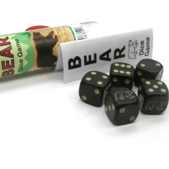 Black Bear Dice Game 5 Dice Set with Travel Tube and Instructions - Your Source for Gaming Essentials
