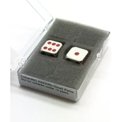 Box of 2 Zinc Metal Alloy D6 15mm Heavy Dice - Red Pips - Your Source for Gaming Essentials