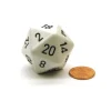 34mm Large 20-Sided D20 Opaque Chessex Dice, 1 Die - White with Black Numbers - Your Source for Gaming Essentials