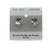 10mm Post Stud Dice Earrings - Transparent Clear with Black Pips - Your Source for Gaming Essentials