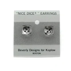10mm Post Stud Dice Earrings - Transparent Clear with Black Pips - Your Source for Gaming Essentials
