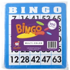 Pack of 100 Bingo Cards - 25 Each of Red, Green, Blue, Black - Your Source for Gaming Essentials