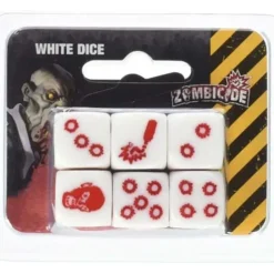 Zombicide: 6 Pack of White Dice with Red Pips - Your Source for Gaming Essentials